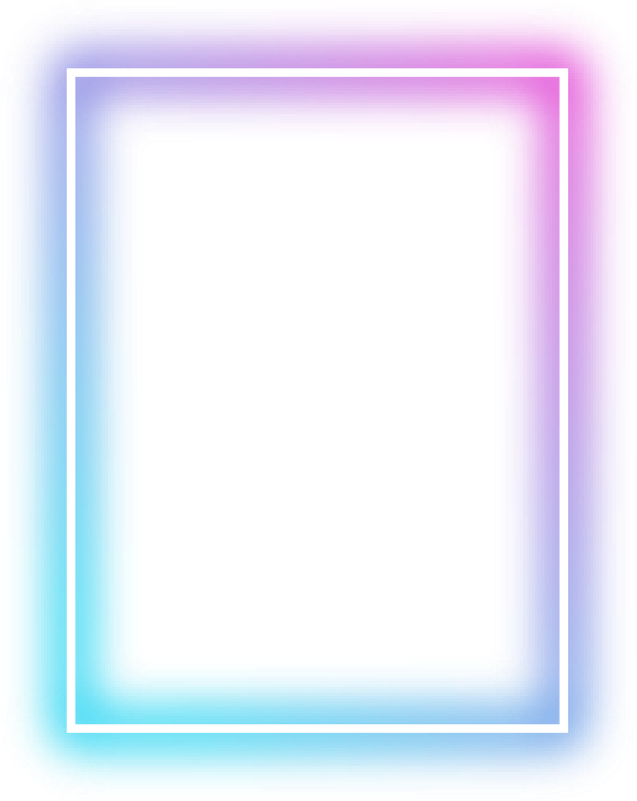 Neon gradient purple pink rectangle frame.